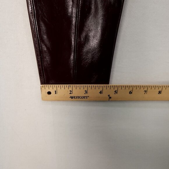 Spanx Fully Lined Shaping Legging Faux Patent Leather Shiny Ruby Womens Medium - Picture 15 of 16